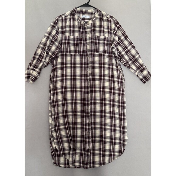 URBAN RESEARCH Flannel Shirt Dress Free Size Sonny Label Plaid Womens Button Dow - Picture 2 of 13